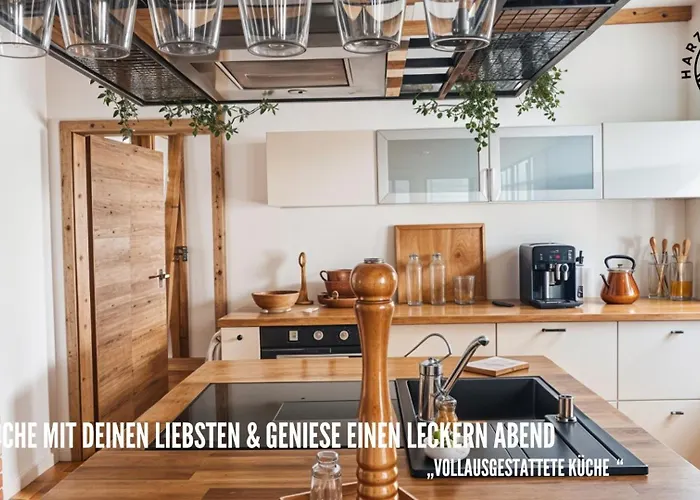 アパート Harzer Healing Center 2024 Gemuetliche Landhauswohnung Mit Fussbodenheizung,xxl Kochinsel,xxl Regenduschen,modern,hochwertig,persoenlich,vollausgestattet